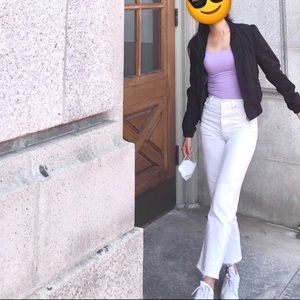 Levi’s ribcage straight jeans, 23, winter white